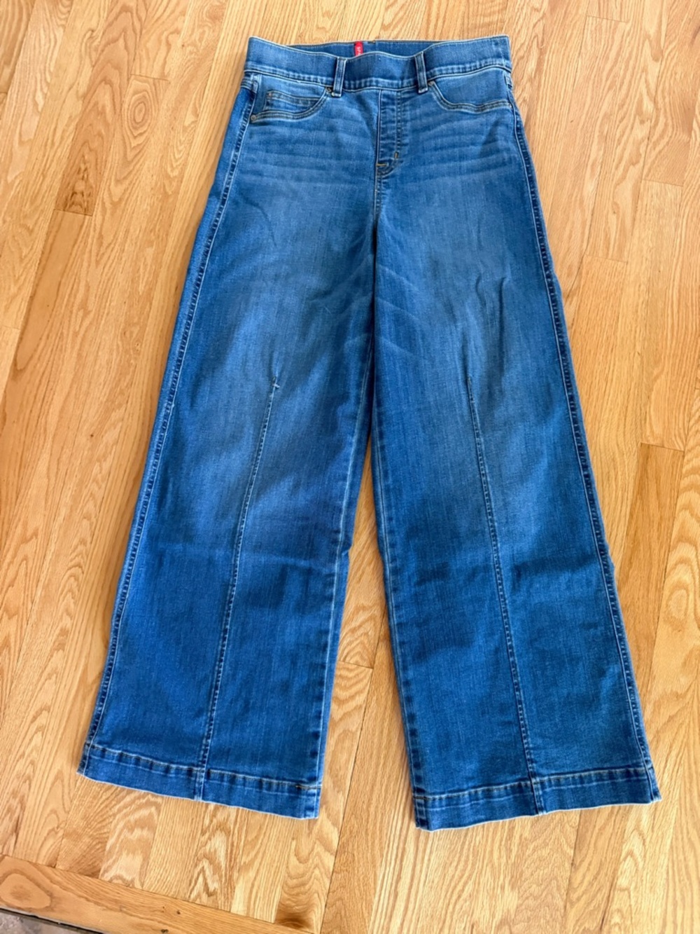 SPANX Seamed Front Wide Leg Vintage Indigo Denim Jeans Medium